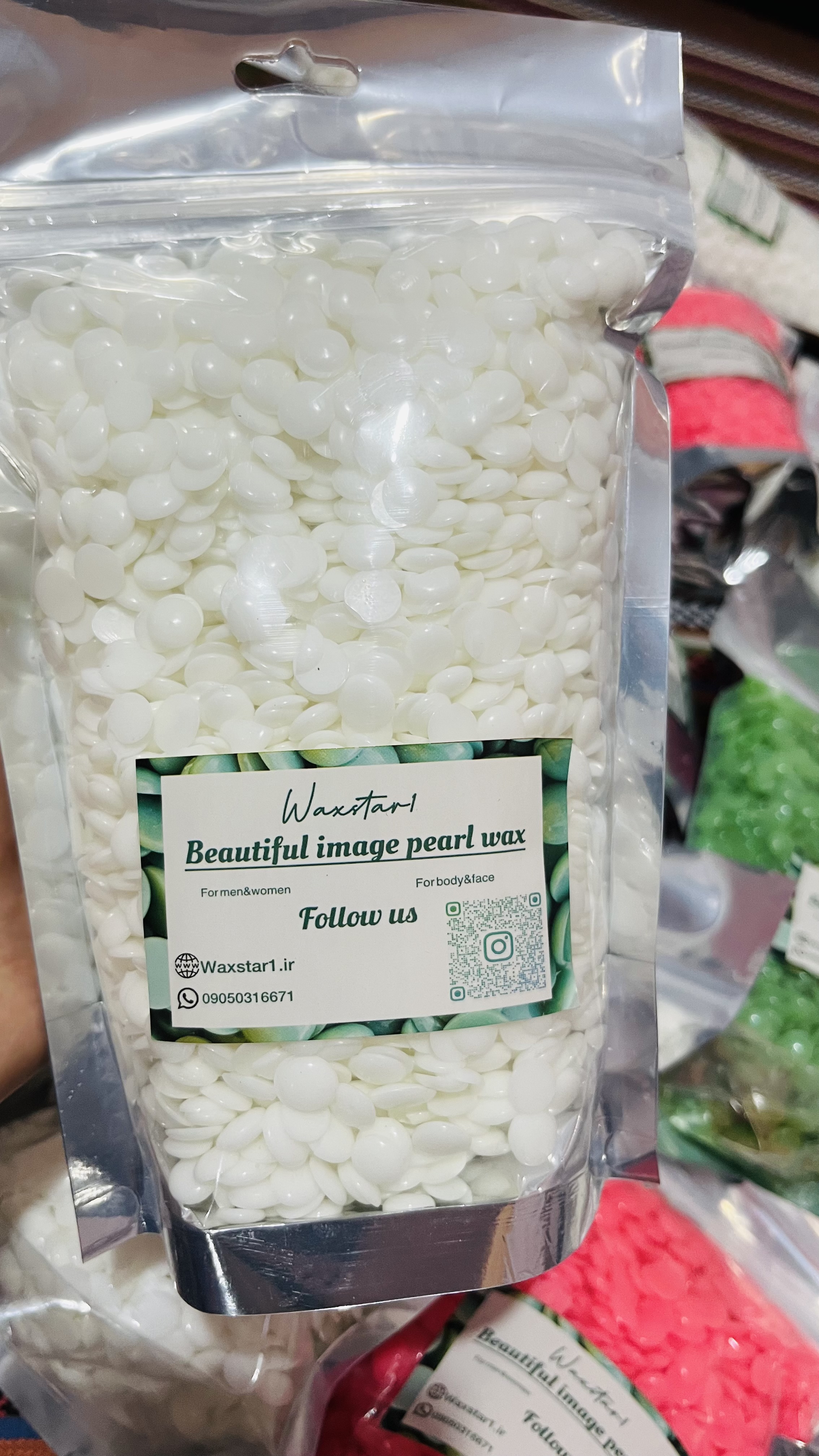 وکس مرواریدی 500گرمی سفید ژله ای
